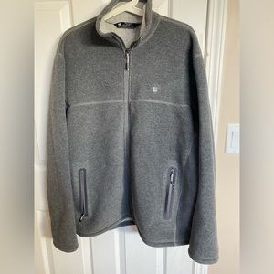 Mec Fleece Full zip Grey Jacket Coat Mens sz XL